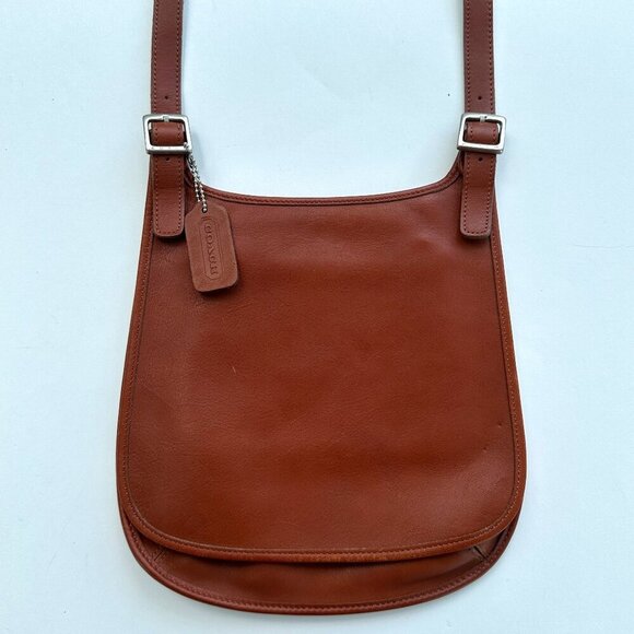 Vintage Coach 9131 Leather Shoulder Crossbody Brown Bag Purse Excellent - Picture 1 of 13